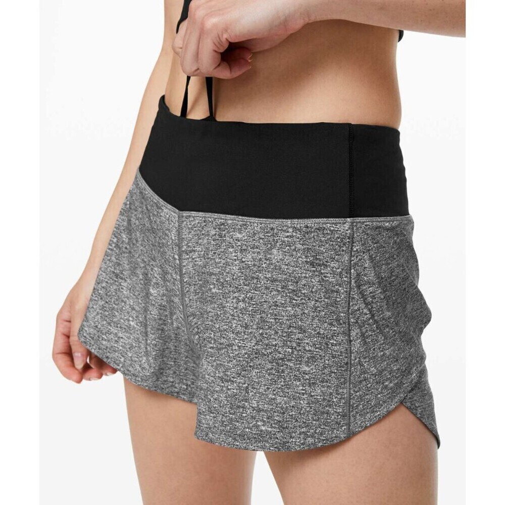 Lululemon Speed Up Short Long *4" Updated Fit Heather Lux Multi Black Size 12